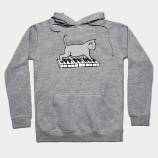 Cat Playing Piano Hoodie